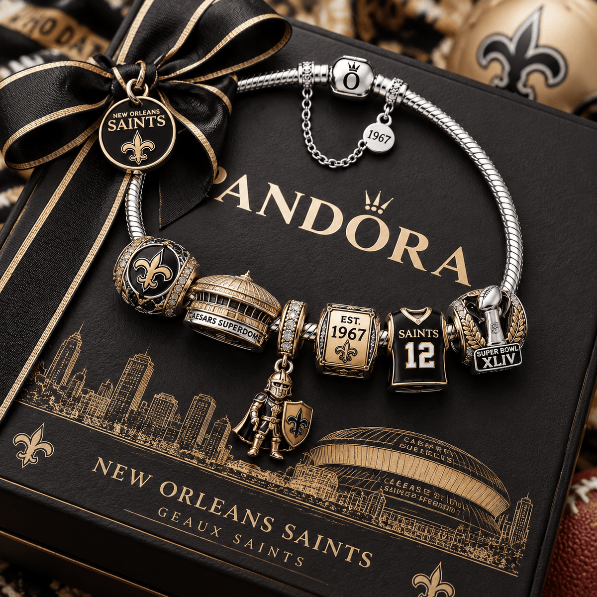 NOS Silver Charm Bracelet Set PTT