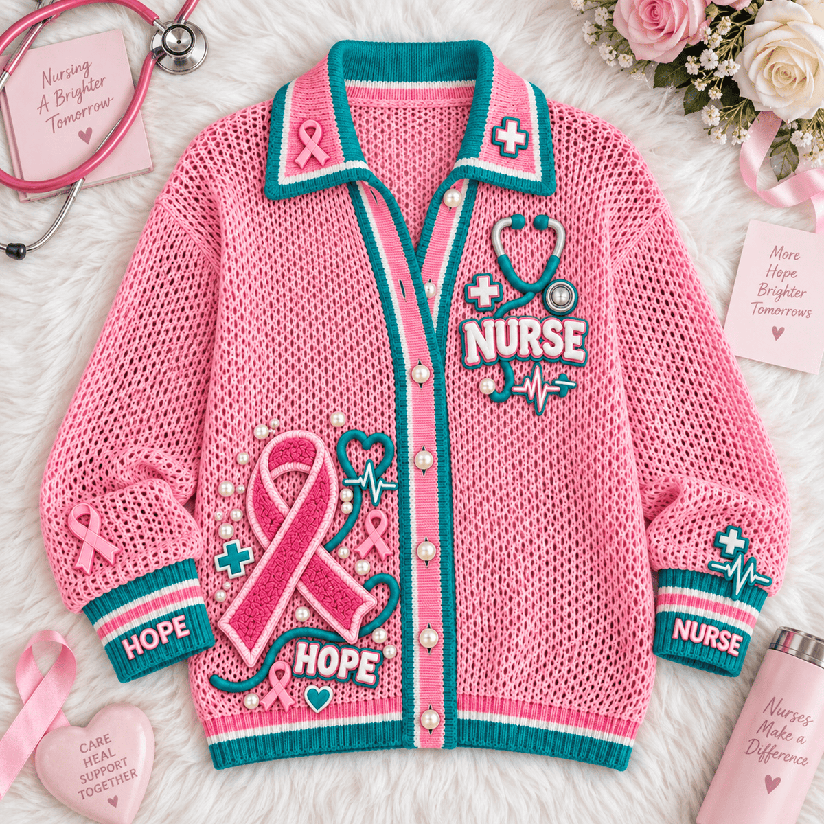 NURSE Women’s Open-Knit Cardigan HTTT