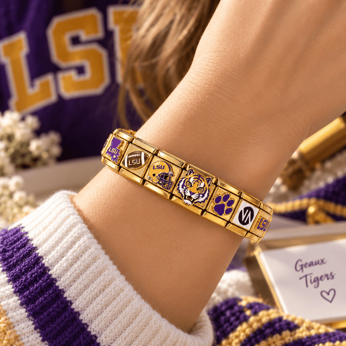 LSU Italian Charm Bracelet PDL