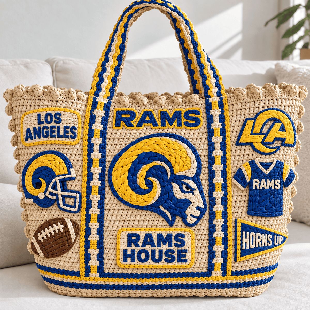 LARS Straw-Style Embellished Tote Bag NTKO