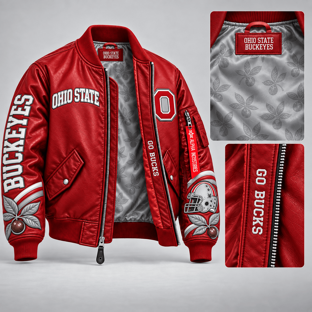 Premium OSB Bomber Leather Jacket NHVH