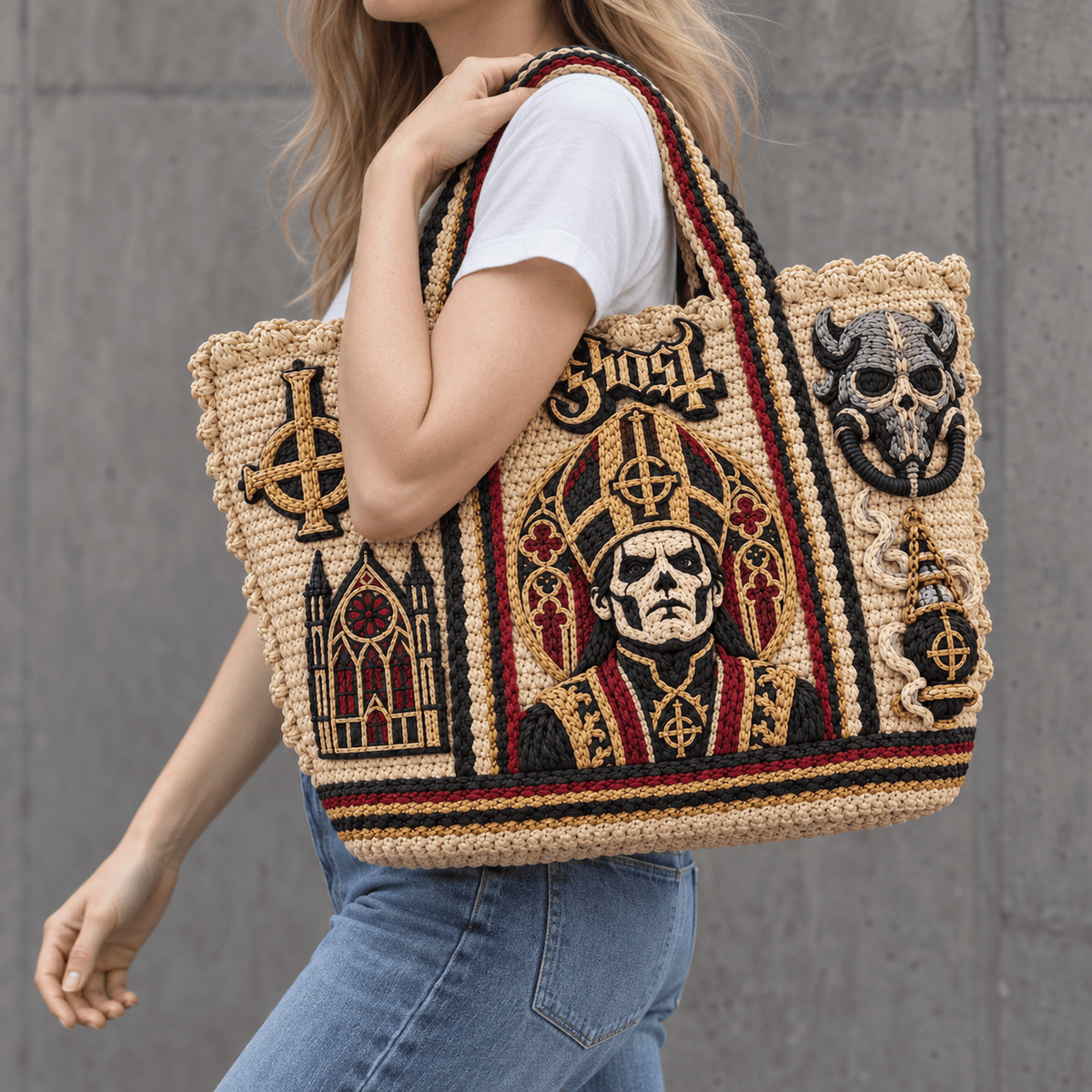 GOST Straw-Style Embellished Tote Bag DNBN