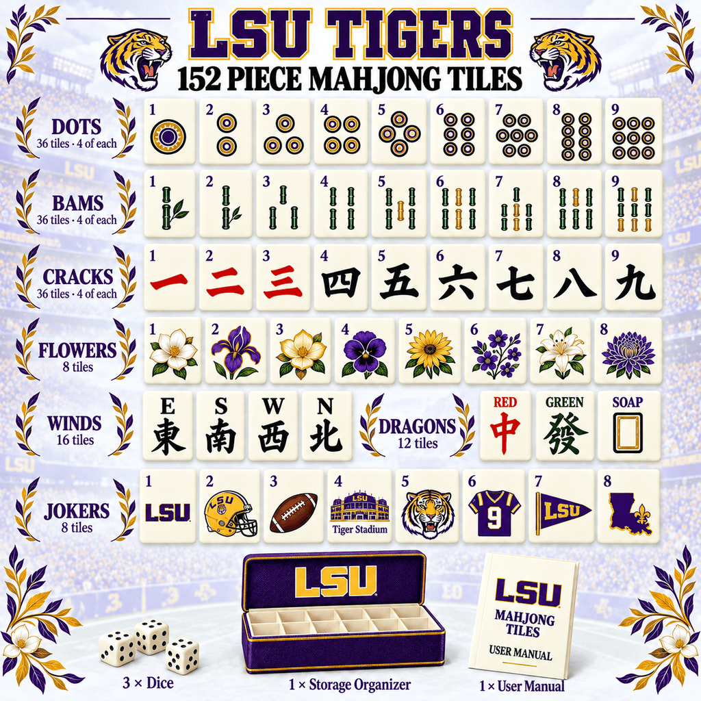 LSU Premium Mahjong Set – Game Night Edition PNPA
