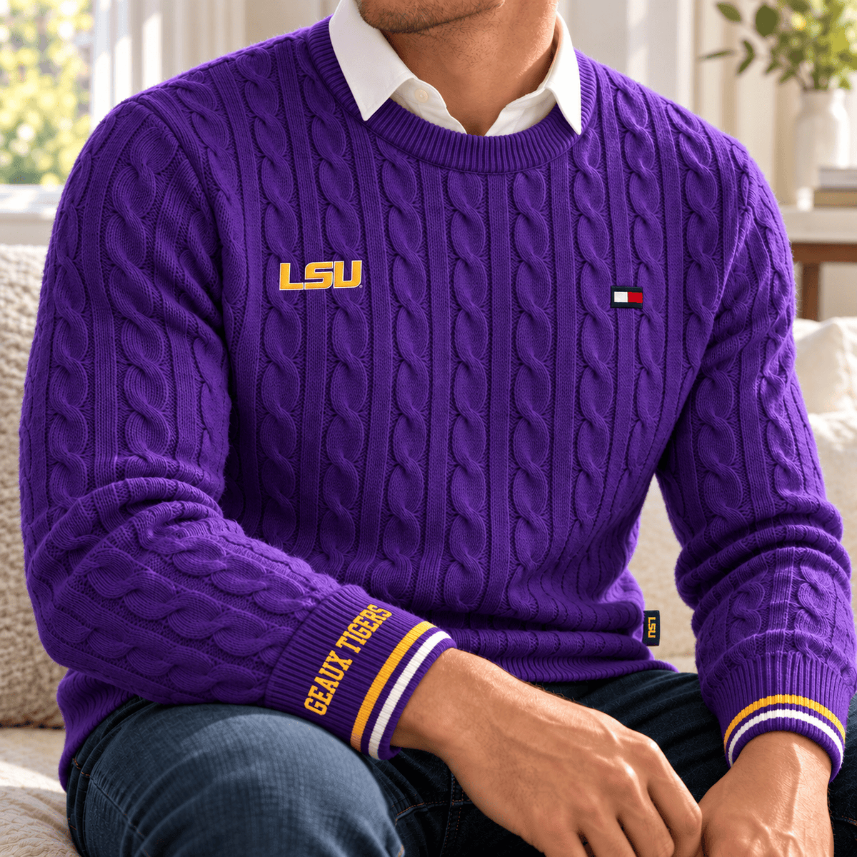 LSUT PREMIUM Cable-knit Swrater NHVH
