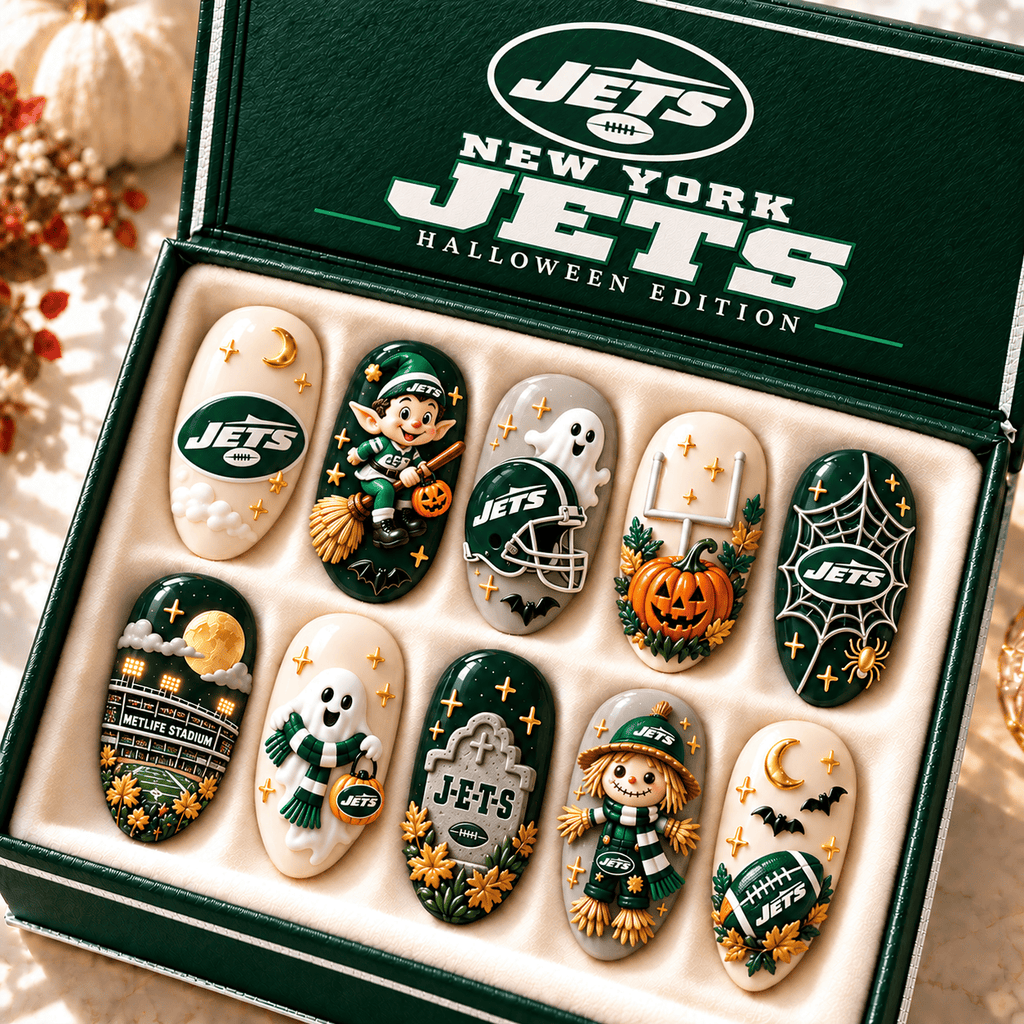 Handmade NYJ Press On Nails TMH