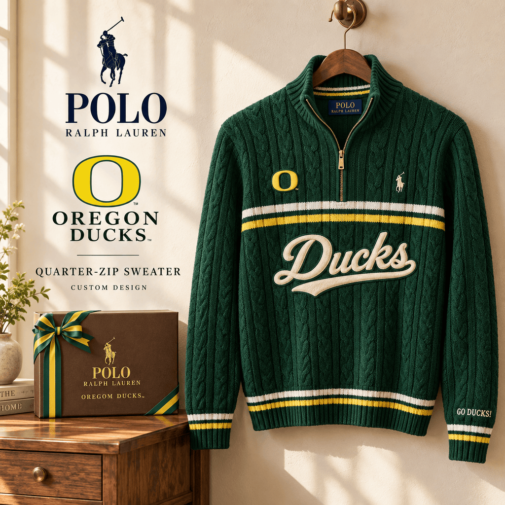 ORD Premium Varsity Cable-Knit Quarter-Zip Sweater NHVH