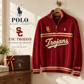USC Premium Varsity Cable-Knit Quarter-Zip Sweater NHVH