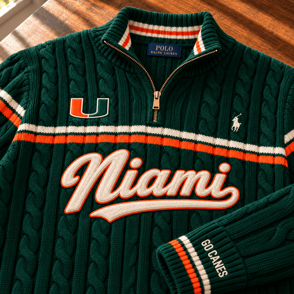 MHC Premium Varsity Cable-Knit Quarter-Zip Sweater NHVH